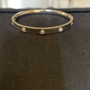 Silver & Co. Stainless Steel & Crystal Hinge Bracelet